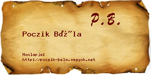 Poczik Béla névjegykártya